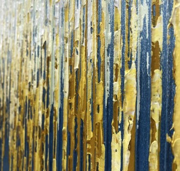 Textura de detalle de decoración de pared de agua de lluvia dorada azul Pinturas al óleo